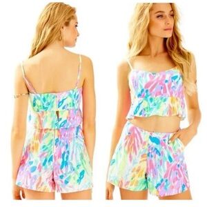 Lily Pulitzer linnea 2 piece crop top and short set